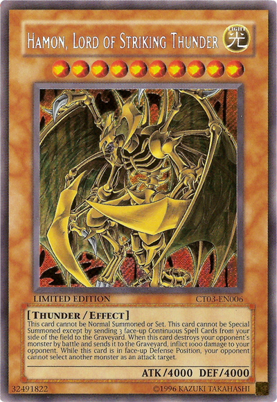 Hamon, Lord of Striking Thunder [CT03-EN006] Secret Rare | Chromatic Games