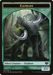 Elephant // Elf Warrior Double-Sided Token [Commander 2014 Tokens] | Chromatic Games