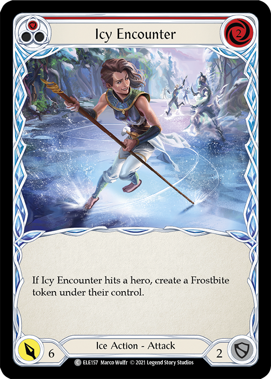 Icy Encounter (Red) [ELE157] (Tales of Aria)  1st Edition Rainbow Foil | Chromatic Games