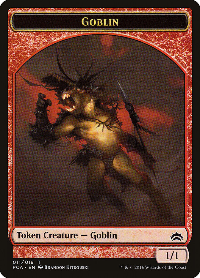 Saproling // Goblin Double-Sided Token [Planechase Anthology Tokens] | Chromatic Games