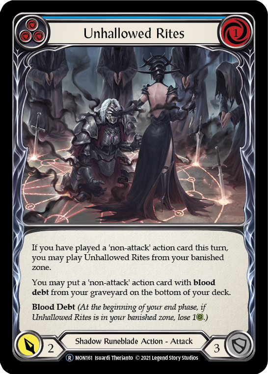 Unhallowed Rites (Blue) [U-MON161] (Monarch Unlimited)  Unlimited Normal | Chromatic Games