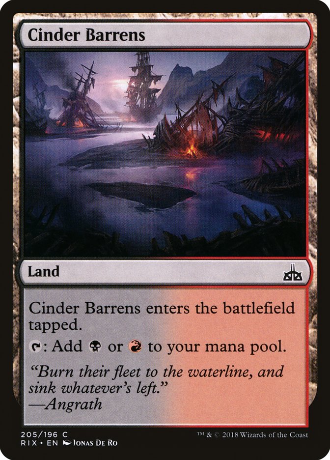 Cinder Barrens [Rivals of Ixalan] | Chromatic Games