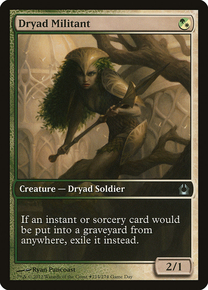 Dryad Militant (Game Day) (Extended Art) [Return to Ravnica Promos] | Chromatic Games