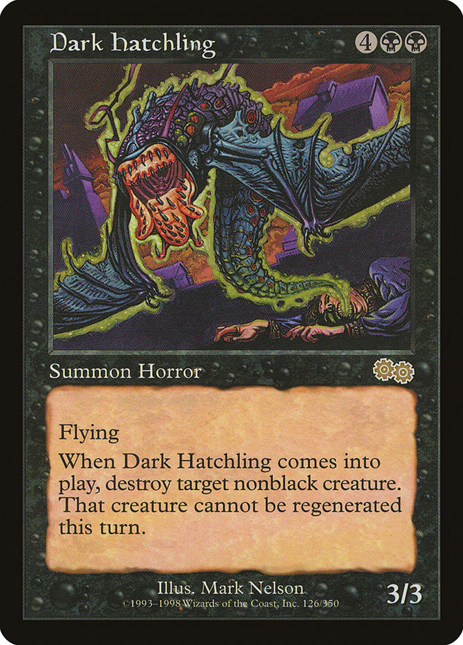 Dark Hatchling [Urza's Saga] | Chromatic Games