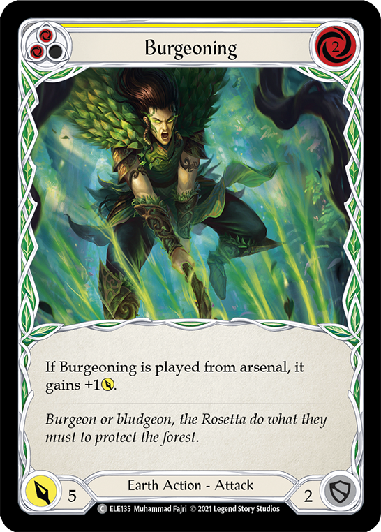 Burgeoning (Yellow) [ELE135] (Tales of Aria)  1st Edition Normal | Chromatic Games