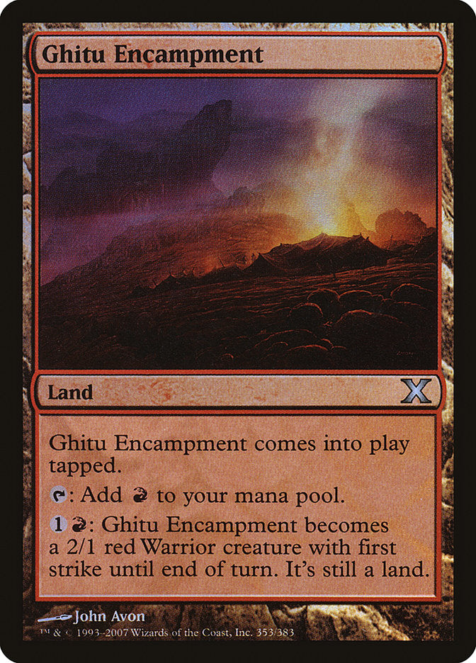 Ghitu Encampment (Premium Foil) [Tenth Edition] | Chromatic Games
