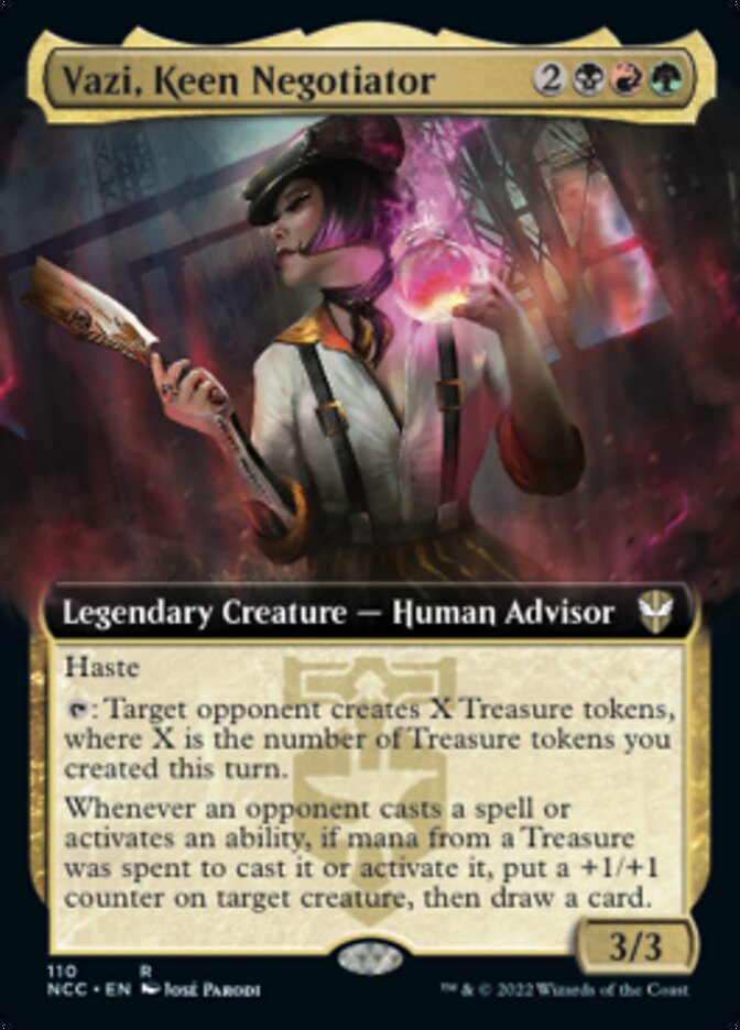 Vazi, Keen Negotiator (Extended Art) [Streets of New Capenna Commander] | Chromatic Games