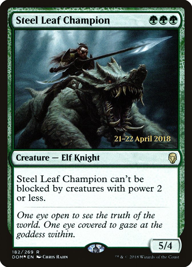 Steel Leaf Champion [Dominaria Prerelease Promos] | Chromatic Games