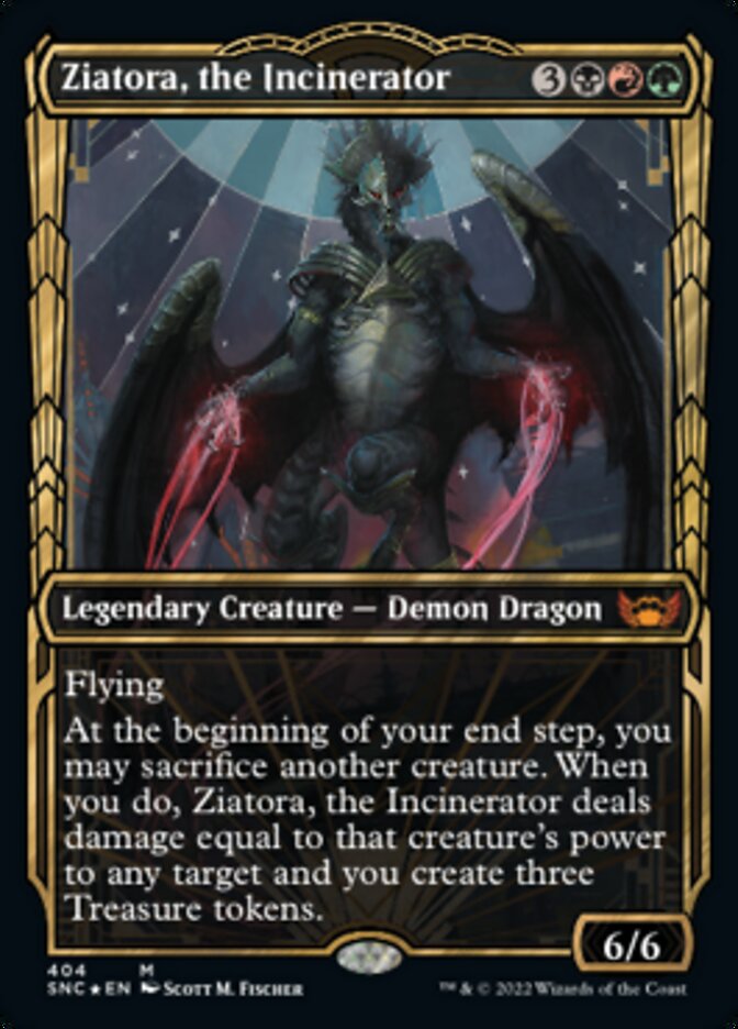 Ziatora, the Incinerator (Showcase Golden Age Gilded Foil) [Streets of New Capenna] | Chromatic Games