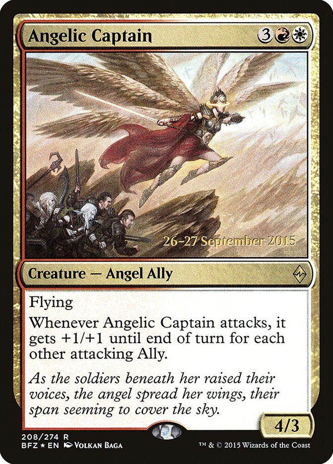 Angelic Captain [Battle for Zendikar Prerelease Promos] | Chromatic Games