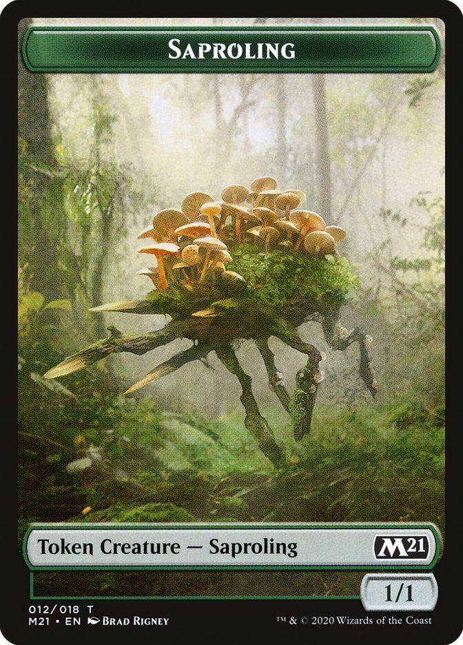 Beast // Saproling Double-Sided Token [Core Set 2021 Tokens] | Chromatic Games