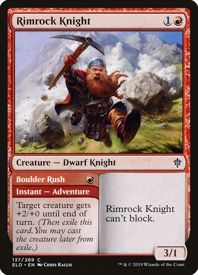 Rimrock Knight // Boulder Rush [Throne of Eldraine] | Chromatic Games