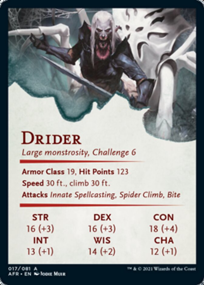 Drider Art Card [Dungeons & Dragons: Adventures in the Forgotten Realms Art Series] | Chromatic Games