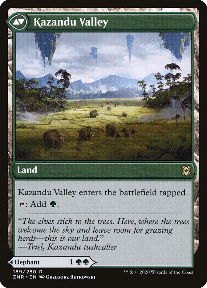 Kazandu Mammoth // Kazandu Valley [Zendikar Rising] | Chromatic Games