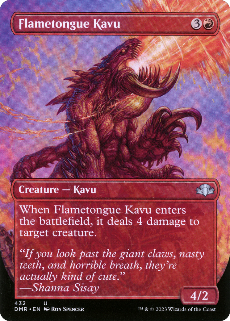 Flametongue Kavu (Borderless Alternate Art) [Dominaria Remastered] | Chromatic Games