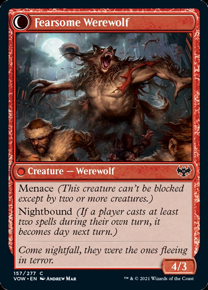 Fearful Villager // Fearsome Werewolf [Innistrad: Crimson Vow] | Chromatic Games