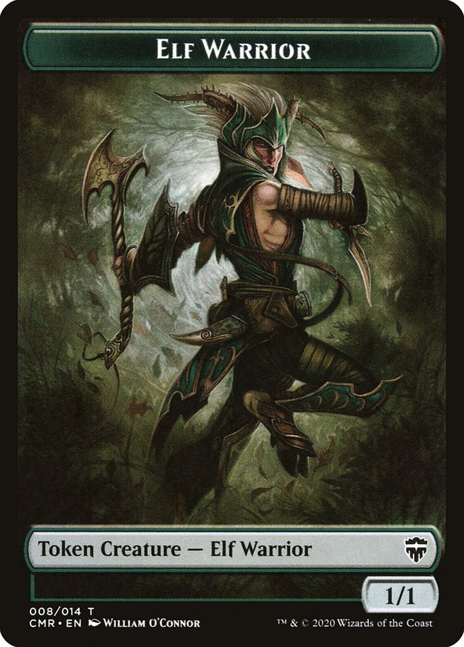 Copy (013) // Elf Warrior Double-Sided Token [Commander Legends Tokens] | Chromatic Games