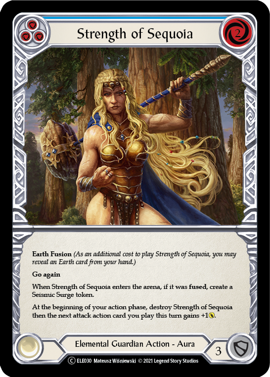 Strength of Sequoia (Blue) [U-ELE030] (Tales of Aria Unlimited)  Unlimited Rainbow Foil | Chromatic Games