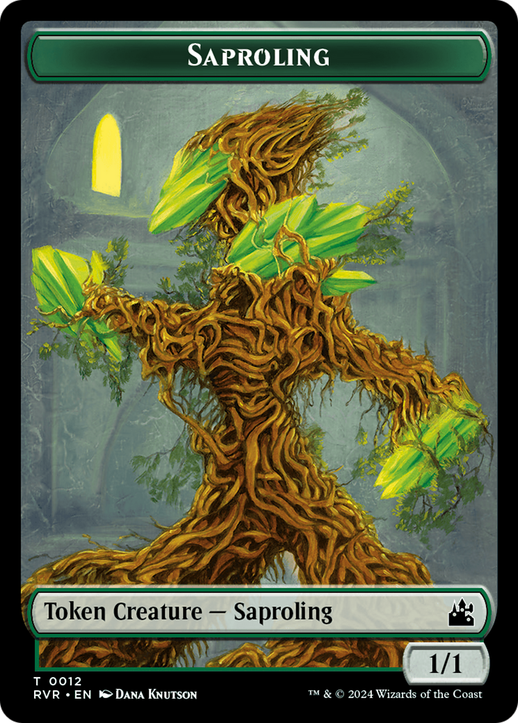 Saproling // Emblem - Domri Rade Double-Sided Token [Ravnica Remastered Tokens] | Chromatic Games