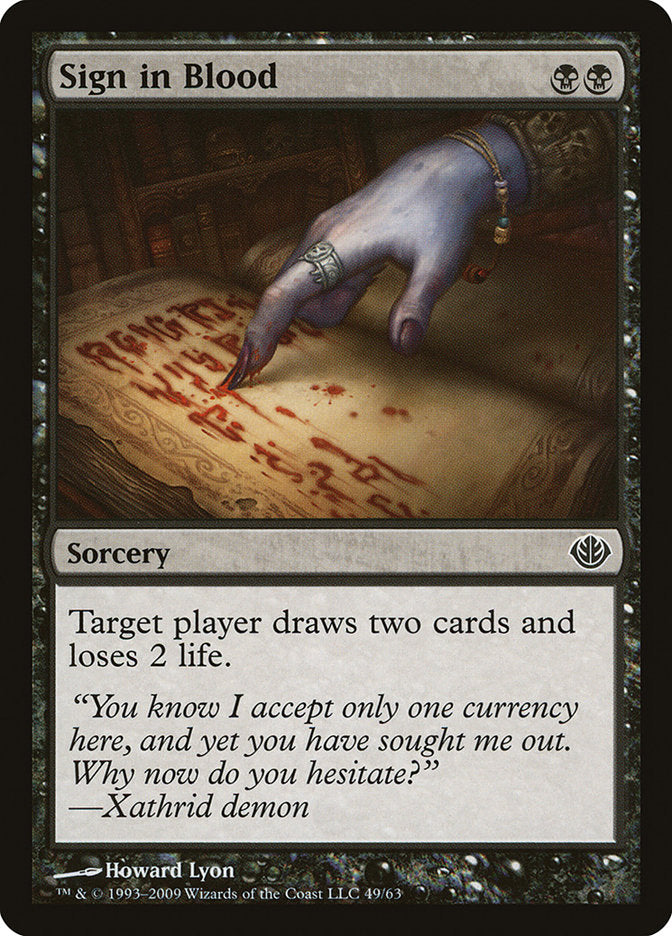 Sign in Blood [Duel Decks: Garruk vs. Liliana] | Chromatic Games