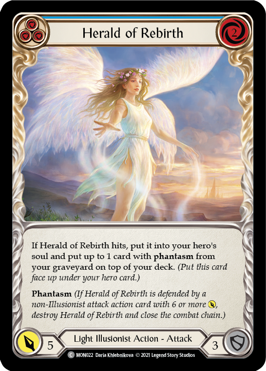 Herald of Rebirth (Blue) [MON022] (Monarch)  1st Edition Normal | Chromatic Games