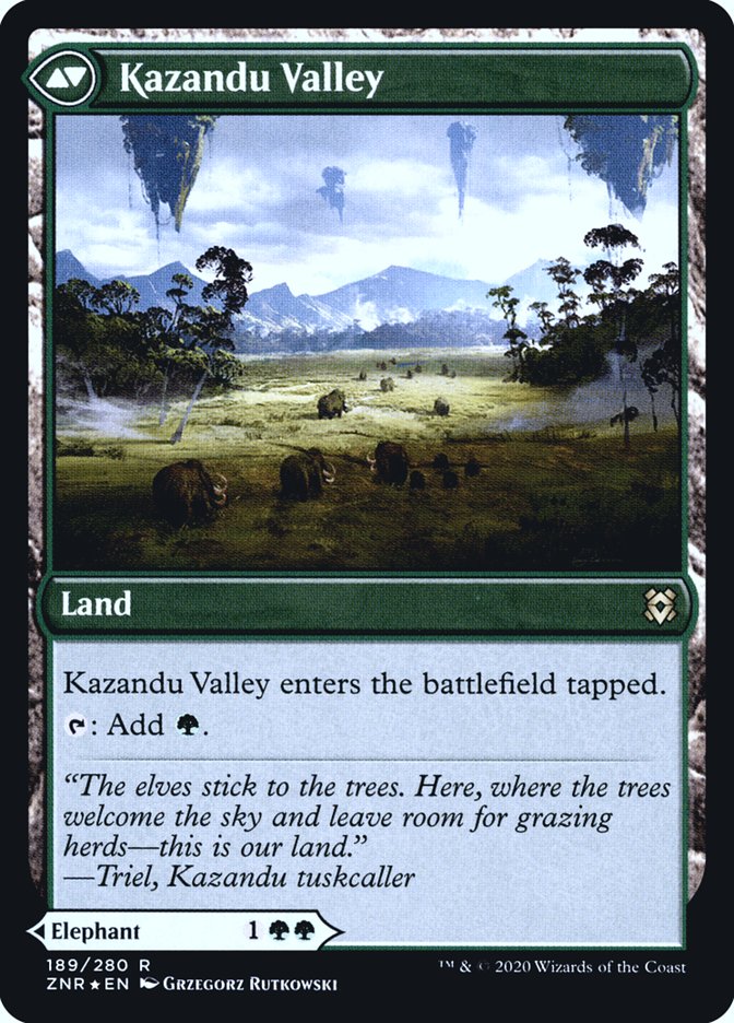 Kazandu Mammoth // Kazandu Valley [Zendikar Rising Prerelease Promos] | Chromatic Games