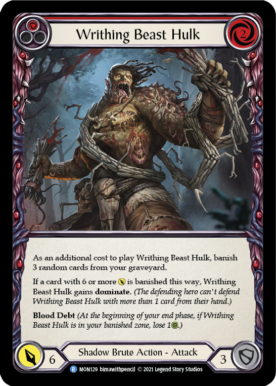 Writhing Beast Hulk (Red) [MON129-RF] (Monarch)  1st Edition Rainbow Foil | Chromatic Games