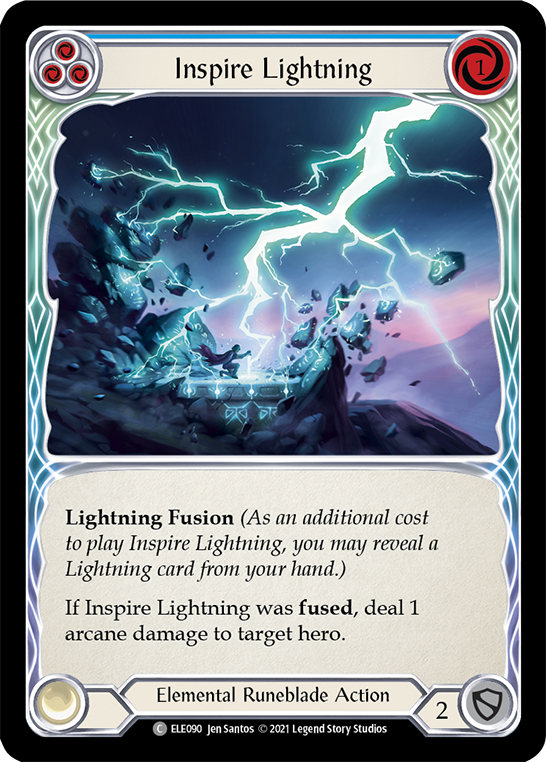 Inspire Lightning (Blue) [ELE090] (Tales of Aria)  1st Edition Rainbow Foil | Chromatic Games