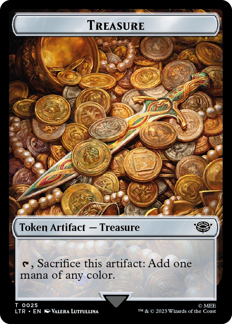 Treasure // Food (0023) Double-Sided Token (Surge Foil) [The Lord of the Rings: Tales of Middle-Earth Tokens] | Chromatic Games