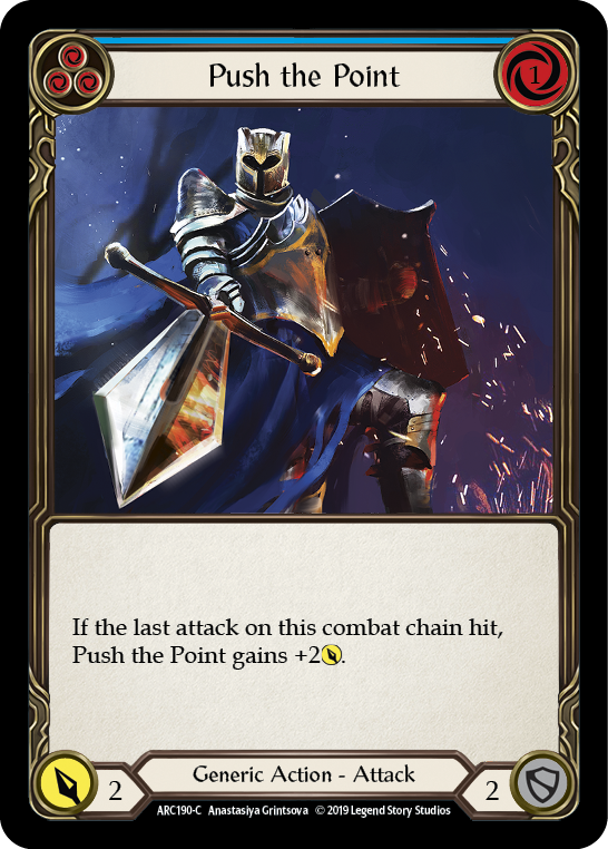 Push the Point (Blue) [ARC190-C] (Arcane Rising)  1st Edition Rainbow Foil | Chromatic Games