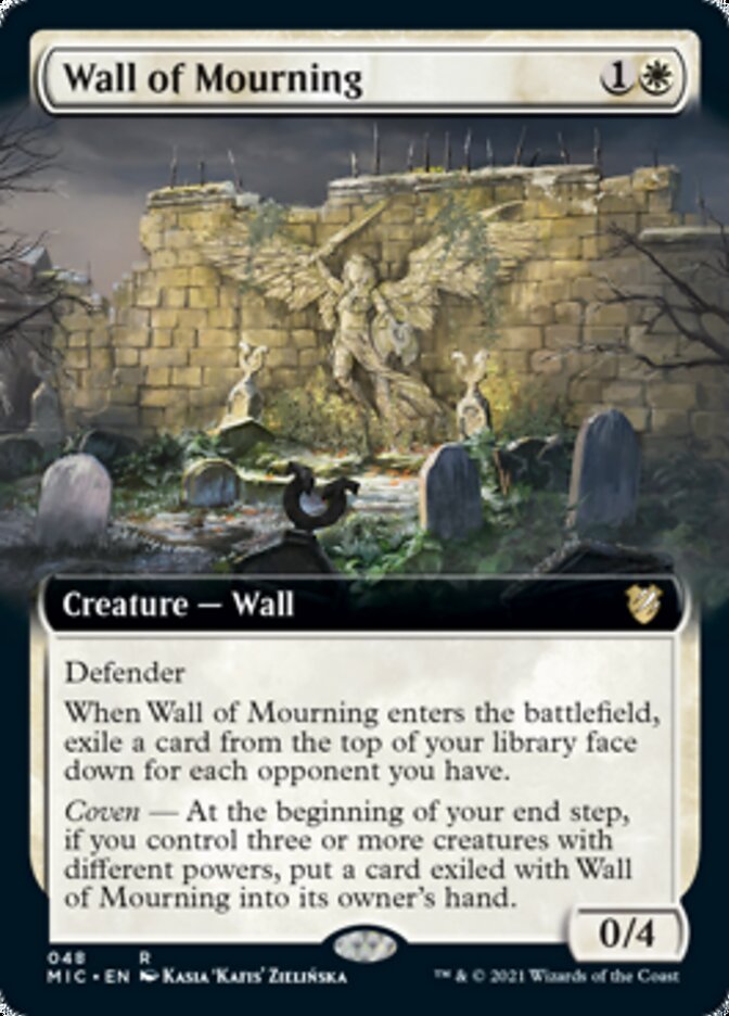 Wall of Mourning (Extended Art) [Innistrad: Midnight Hunt Commander] | Chromatic Games