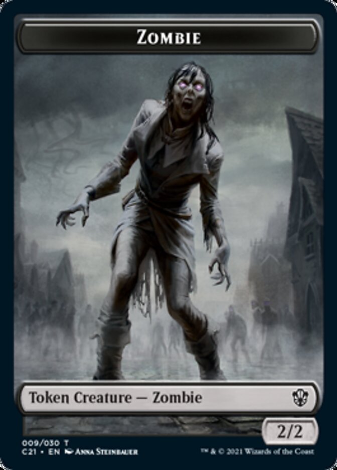 Zombie // Spirit Double-Sided Token [Commander 2021 Tokens] | Chromatic Games