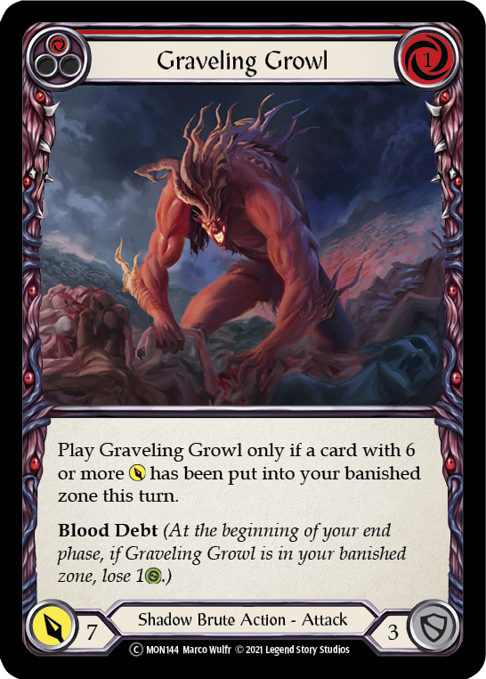 Graveling Growl (Red) [U-MON144-RF] (Monarch Unlimited)  Unlimited Rainbow Foil | Chromatic Games