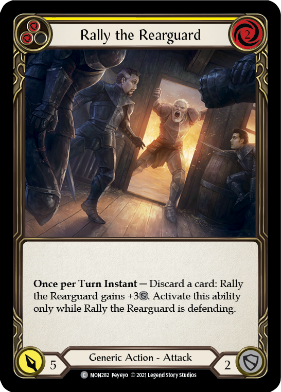 Rally the Rearguard (Yellow) [MON282-RF] (Monarch)  1st Edition Rainbow Foil | Chromatic Games