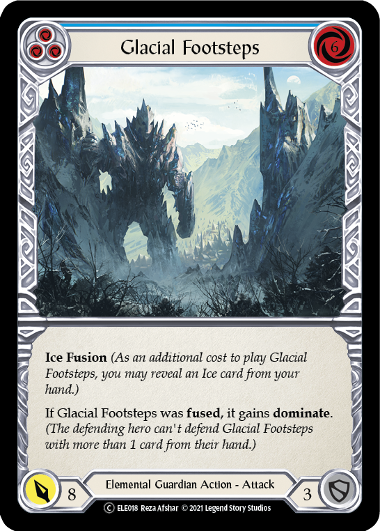 Glacial Footsteps (Blue) [U-ELE018] (Tales of Aria Unlimited)  Unlimited Rainbow Foil | Chromatic Games