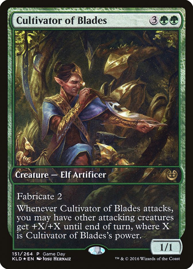 Cultivator of Blades (Game Day) (Full Art) [Kaladesh Promos] | Chromatic Games