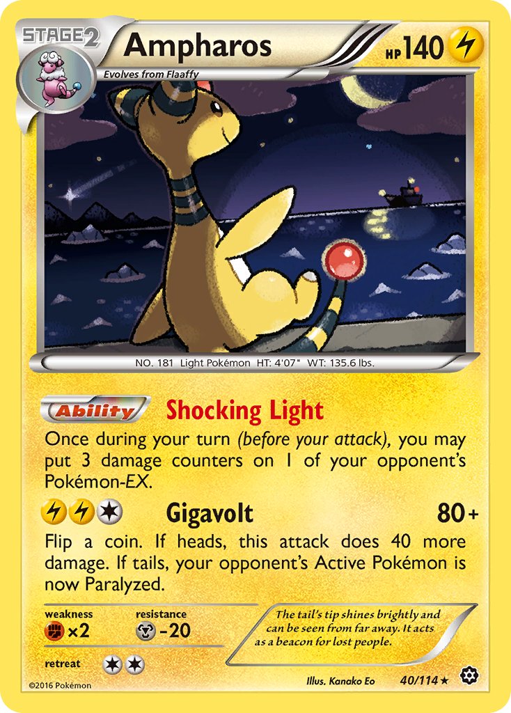 Ampharos (40/114) (Theme Deck Exclusive) [XY: Steam Siege] | Chromatic Games