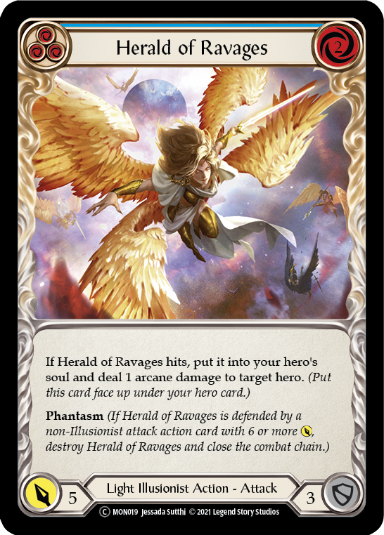 Herald of Ravages (Blue) [U-MON019] (Monarch Unlimited)  Unlimited Normal | Chromatic Games