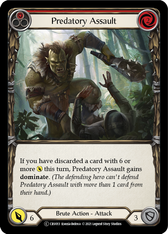 Predatory Assault (Red) [U-CRU013] (Crucible of War Unlimited)  Unlimited Rainbow Foil | Chromatic Games