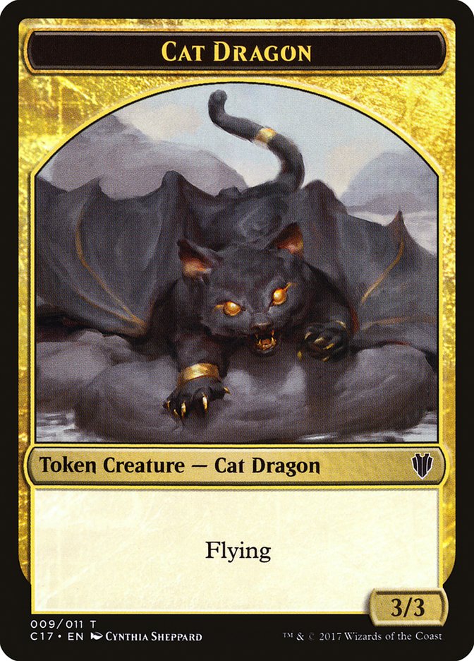 Cat Dragon // Dragon (007) Double-Sided Token [Commander 2017 Tokens] | Chromatic Games