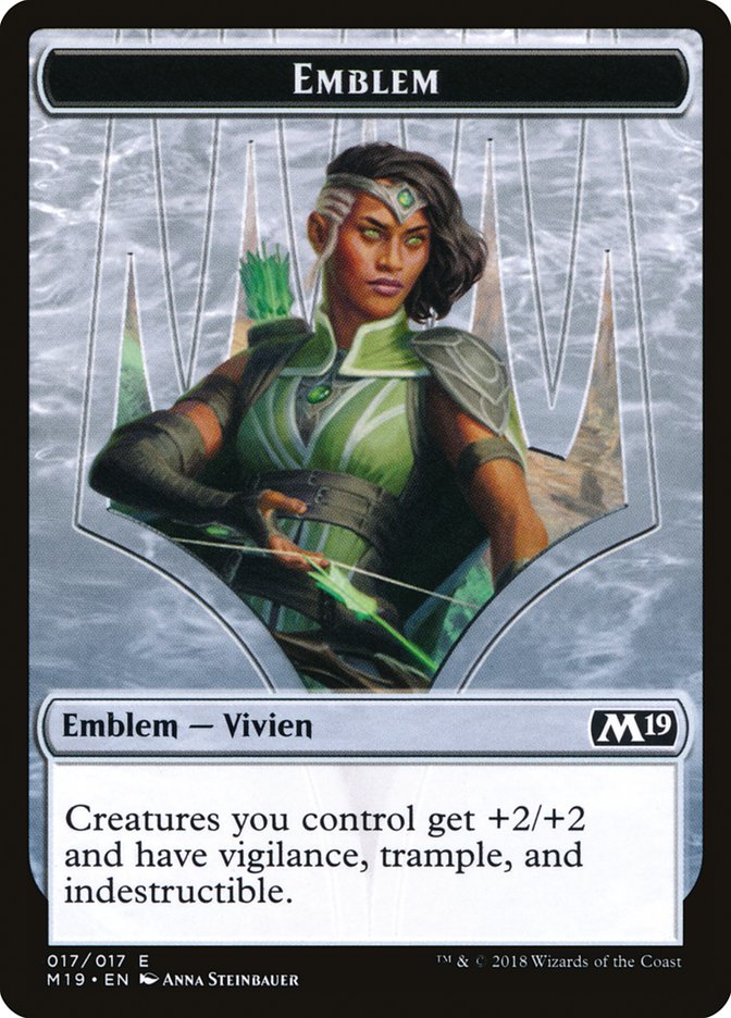 Vivien Reid Emblem [Core Set 2019 Tokens] | Chromatic Games