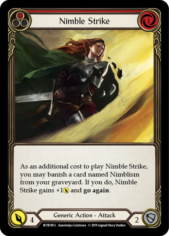 Nimble Strike (Red) [WTR185-C] (Welcome to Rathe)  Alpha Print Rainbow Foil | Chromatic Games