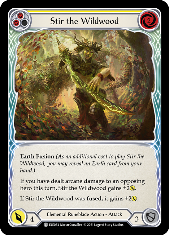 Stir the Wildwood (Yellow) [ELE083] (Tales of Aria)  1st Edition Rainbow Foil | Chromatic Games