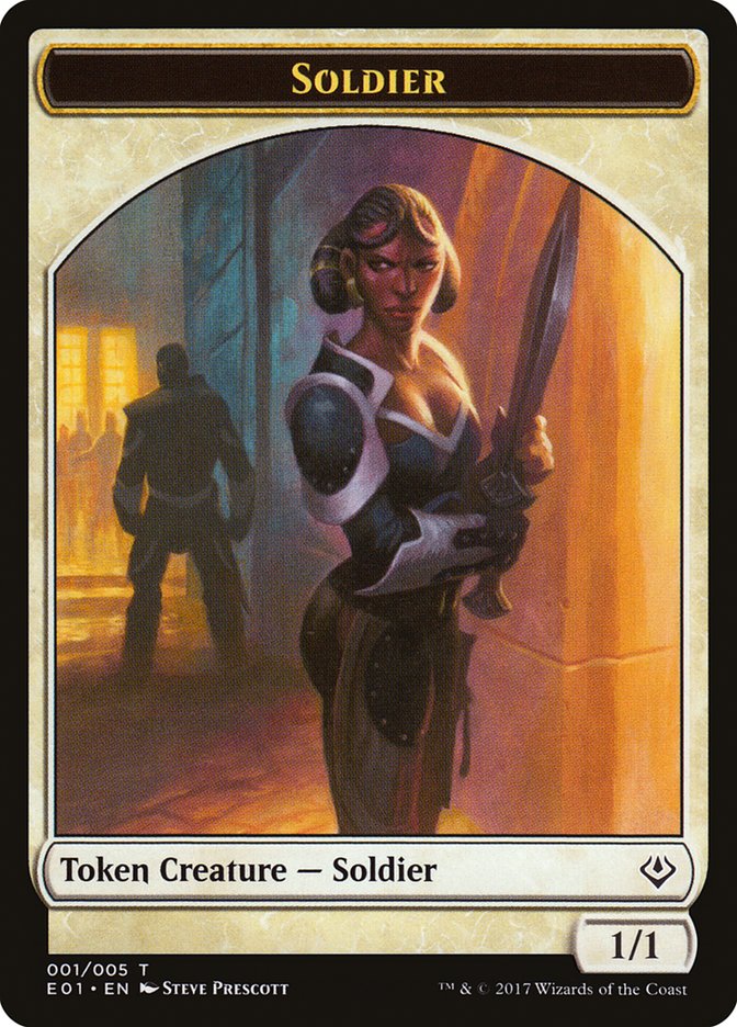 Spirit // Soldier Double-Sided Token [Archenemy: Nicol Bolas Tokens] | Chromatic Games