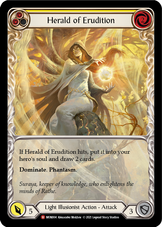 Herald of Erudition (Blue Extended Art) [MON004-EA] (Monarch)  1st Edition Rainbow Foil | Chromatic Games