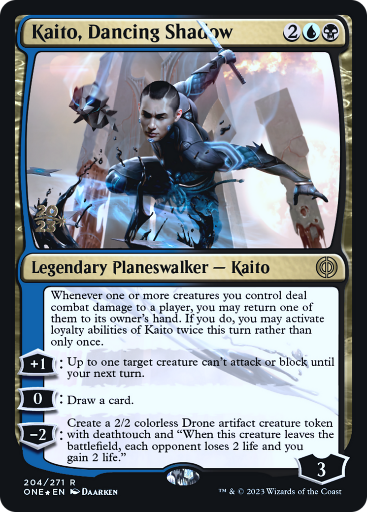 Kaito, Dancing Shadow [Phyrexia: All Will Be One Prerelease Promos] | Chromatic Games