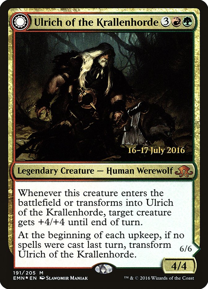 Ulrich of the Krallenhorde // Ulrich, Uncontested Alpha [Eldritch Moon Prerelease Promos] | Chromatic Games