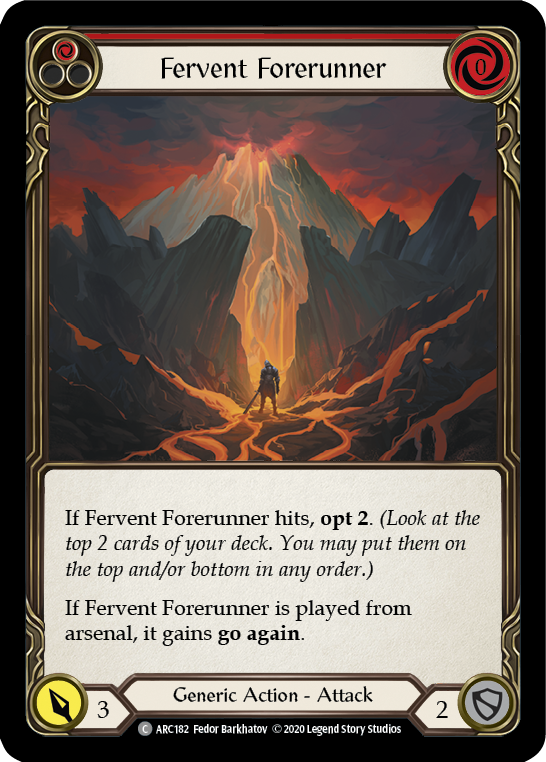 Fervent Forerunner (Red) [U-ARC182] (Arcane Rising Unlimited)  Unlimited Rainbow Foil | Chromatic Games