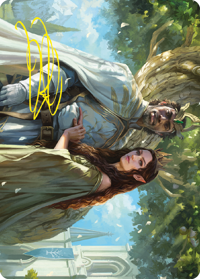 Aragorn and Arwen, Wed Art Card (Gold-Stamped Signature) [The Lord of the Rings: Tales of Middle-earth Art Series] | Chromatic Games