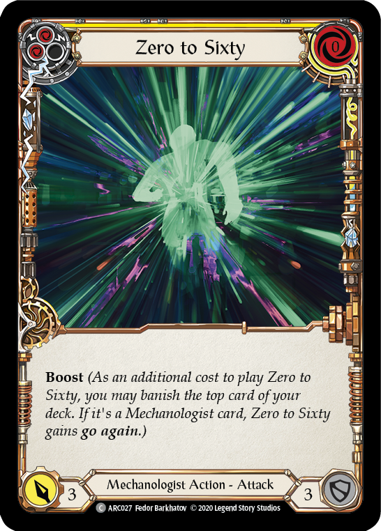 Zero to Sixty (Yellow) [U-ARC027] (Arcane Rising Unlimited)  Unlimited Rainbow Foil | Chromatic Games